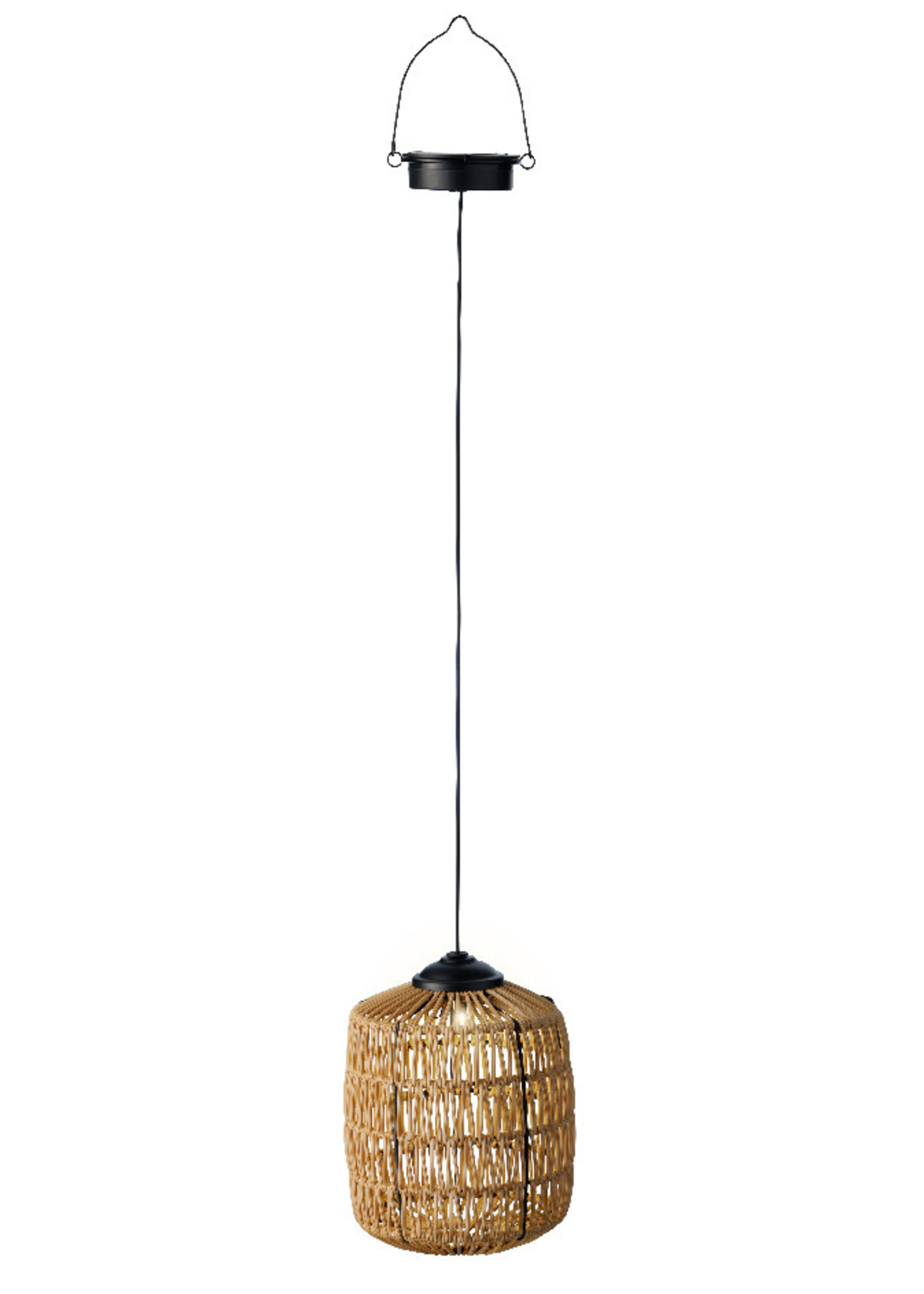 Lumineo Solar Hanging Wicker Pendant LED Light