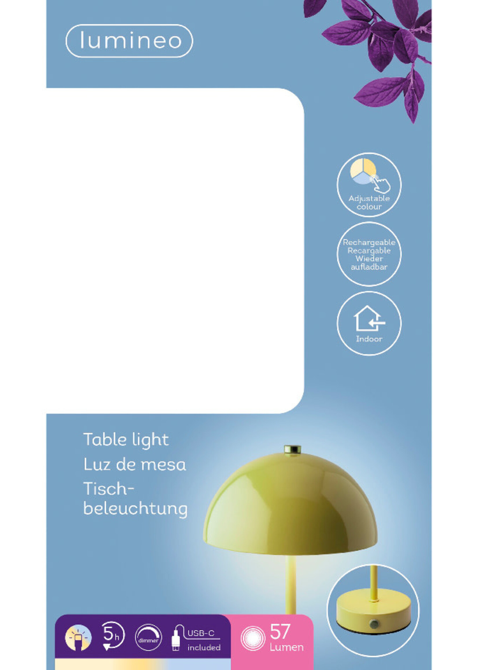 Lumineo Rechargeable Green Metal Table Lamp -  Indoor