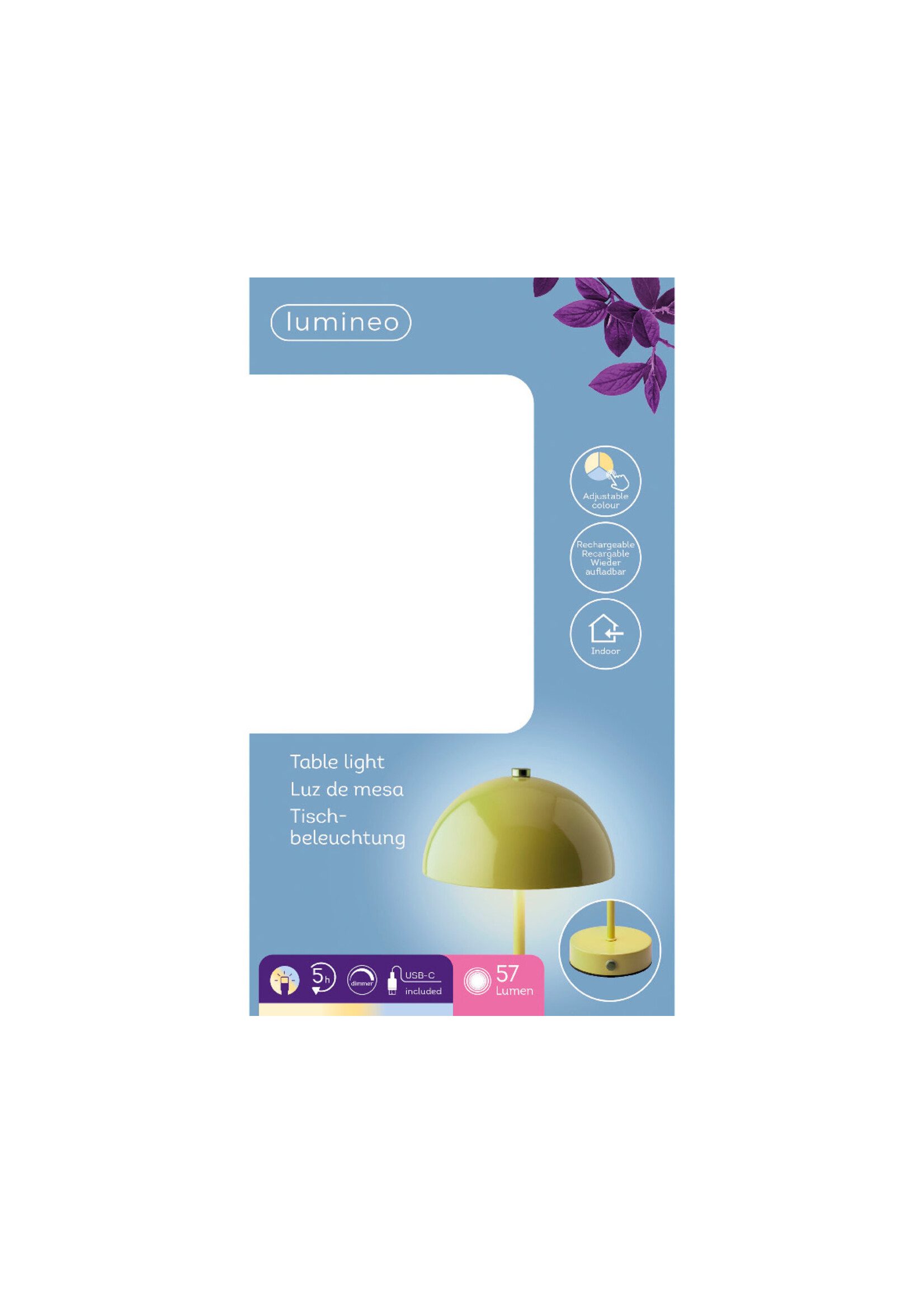 Lumineo Rechargeable Green Metal Table Lamp -  Indoor