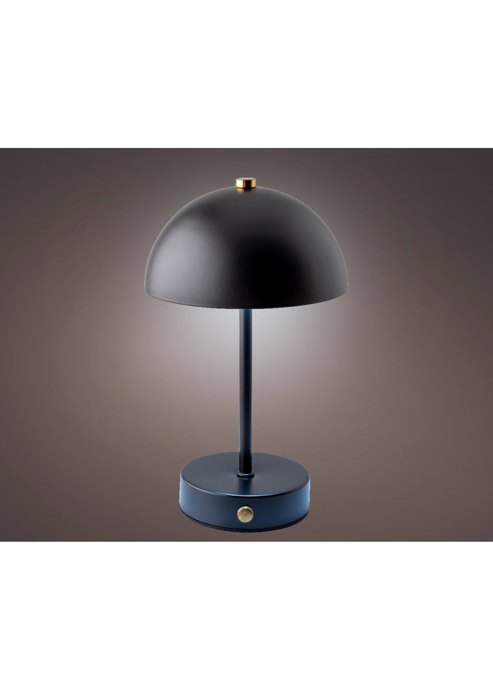Lumineo Rechargeable Black Metal Table Lamp - Indoor