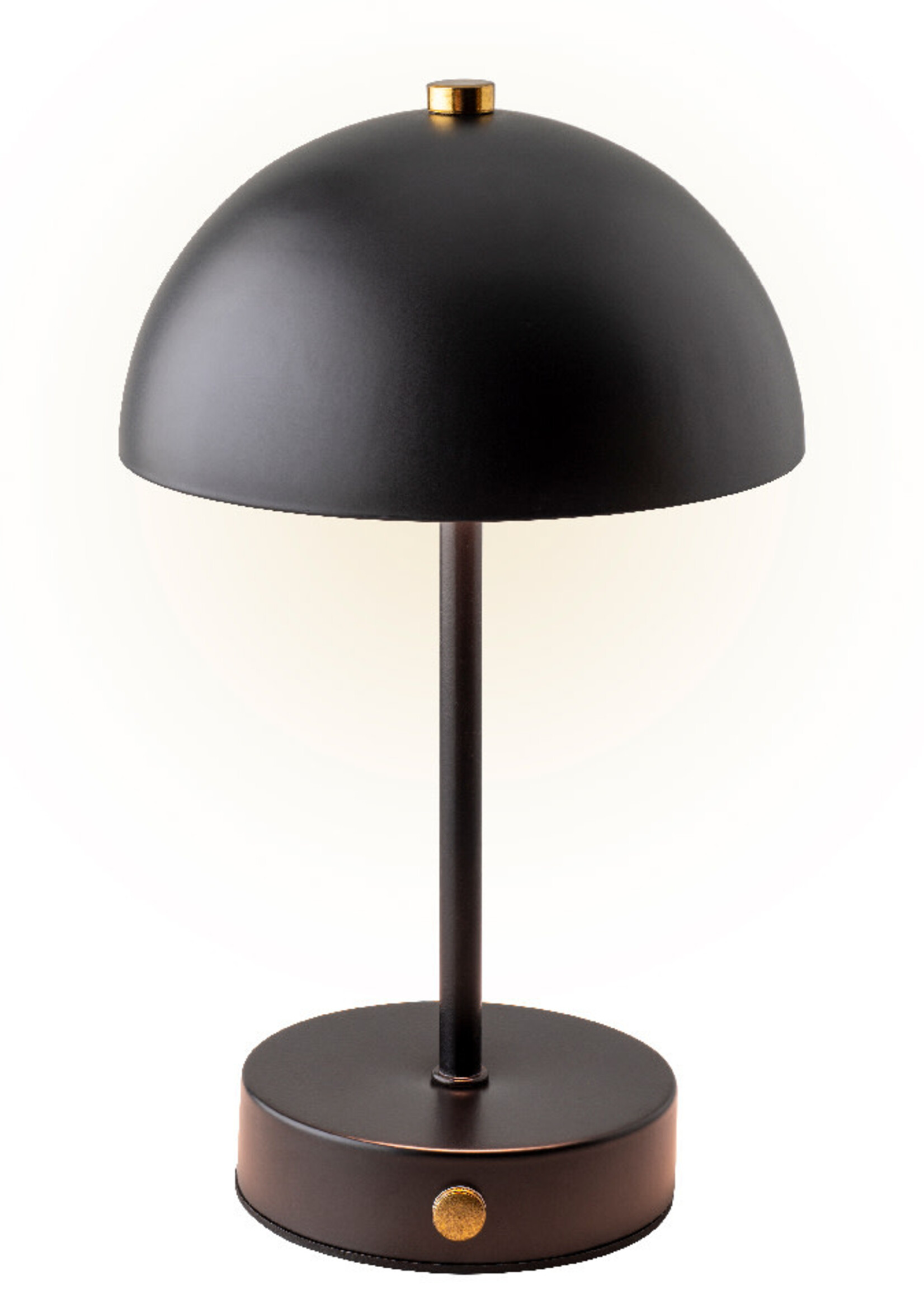 Lumineo Rechargeable Black Metal Table Lamp - Indoor