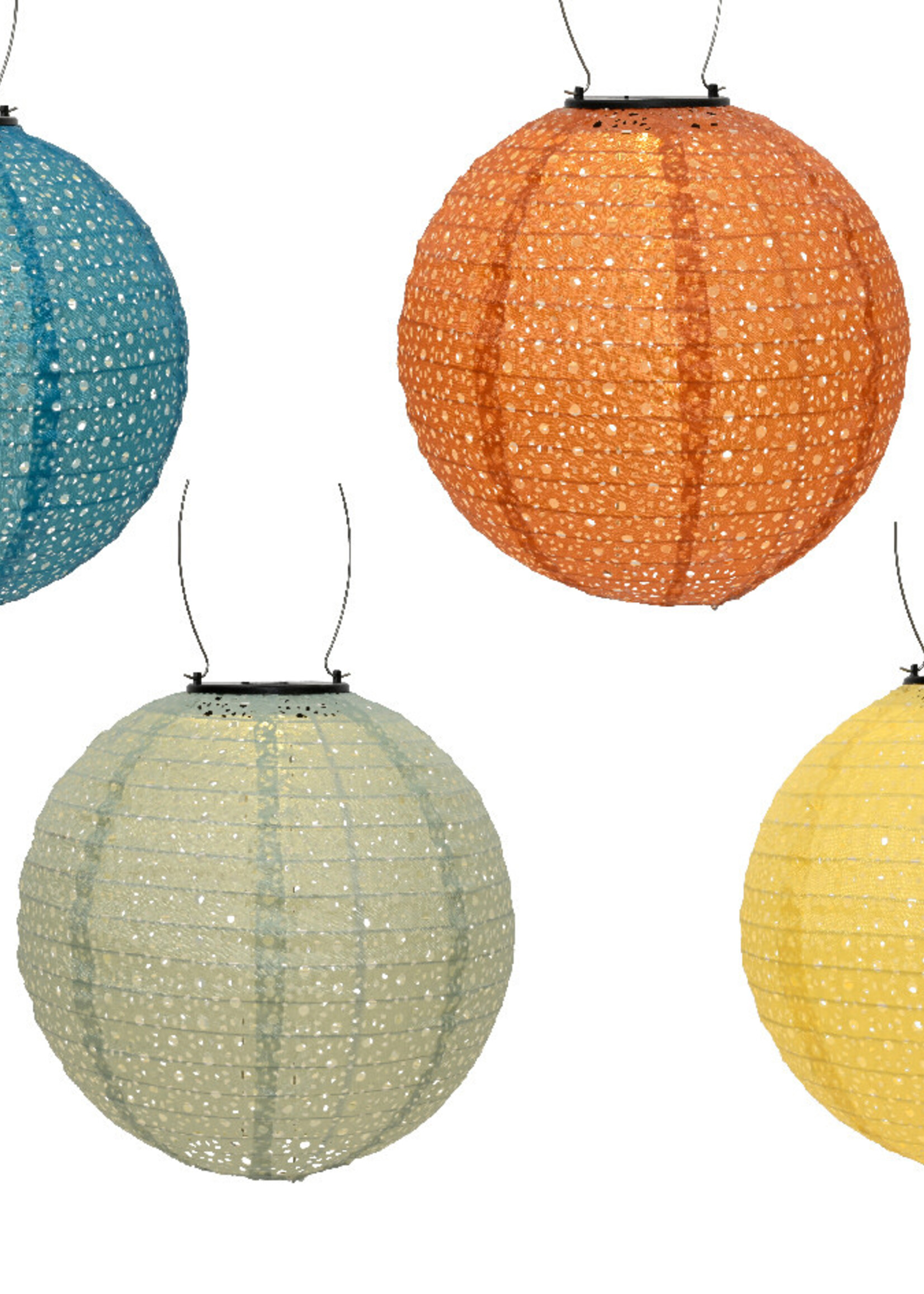 Lumineo Solar Coloured Round Lantern nylon 25cm