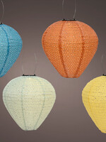Lumineo Solar Coloured lantern nylon 30x28cm