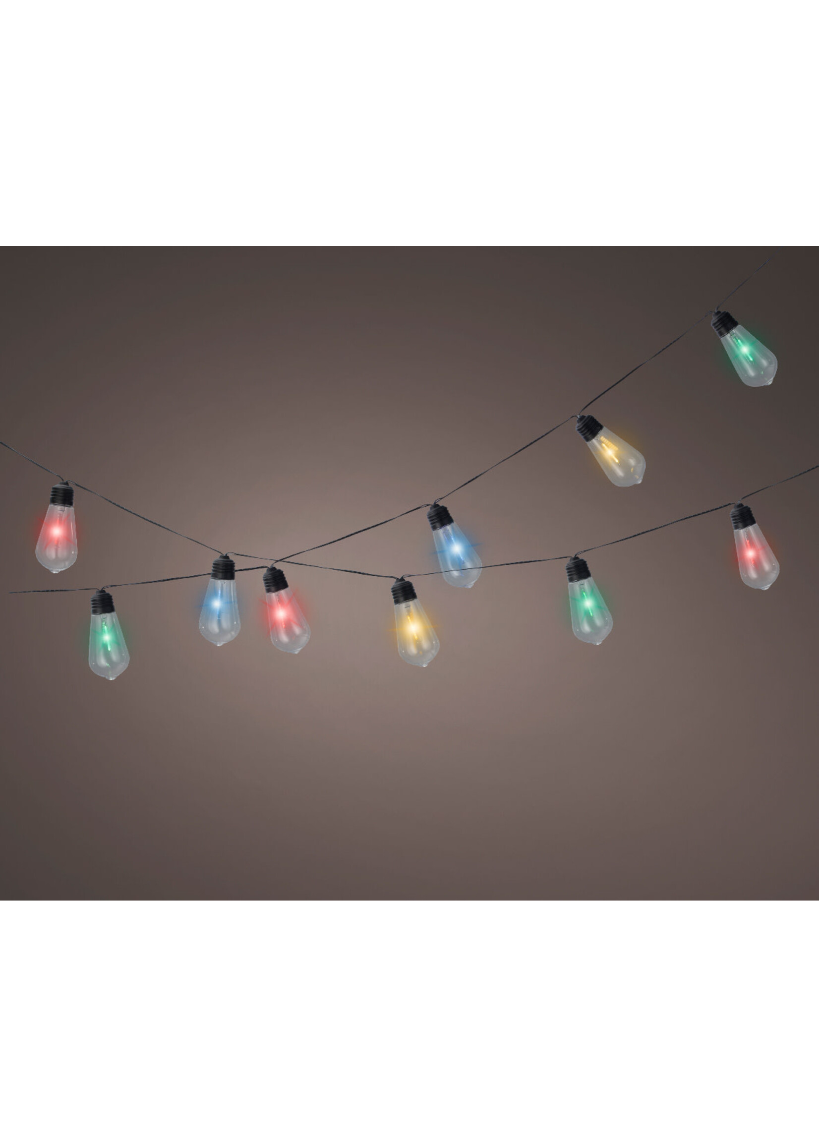 Lumineo Solar Multi Coloured String Garden 10 LED Lights