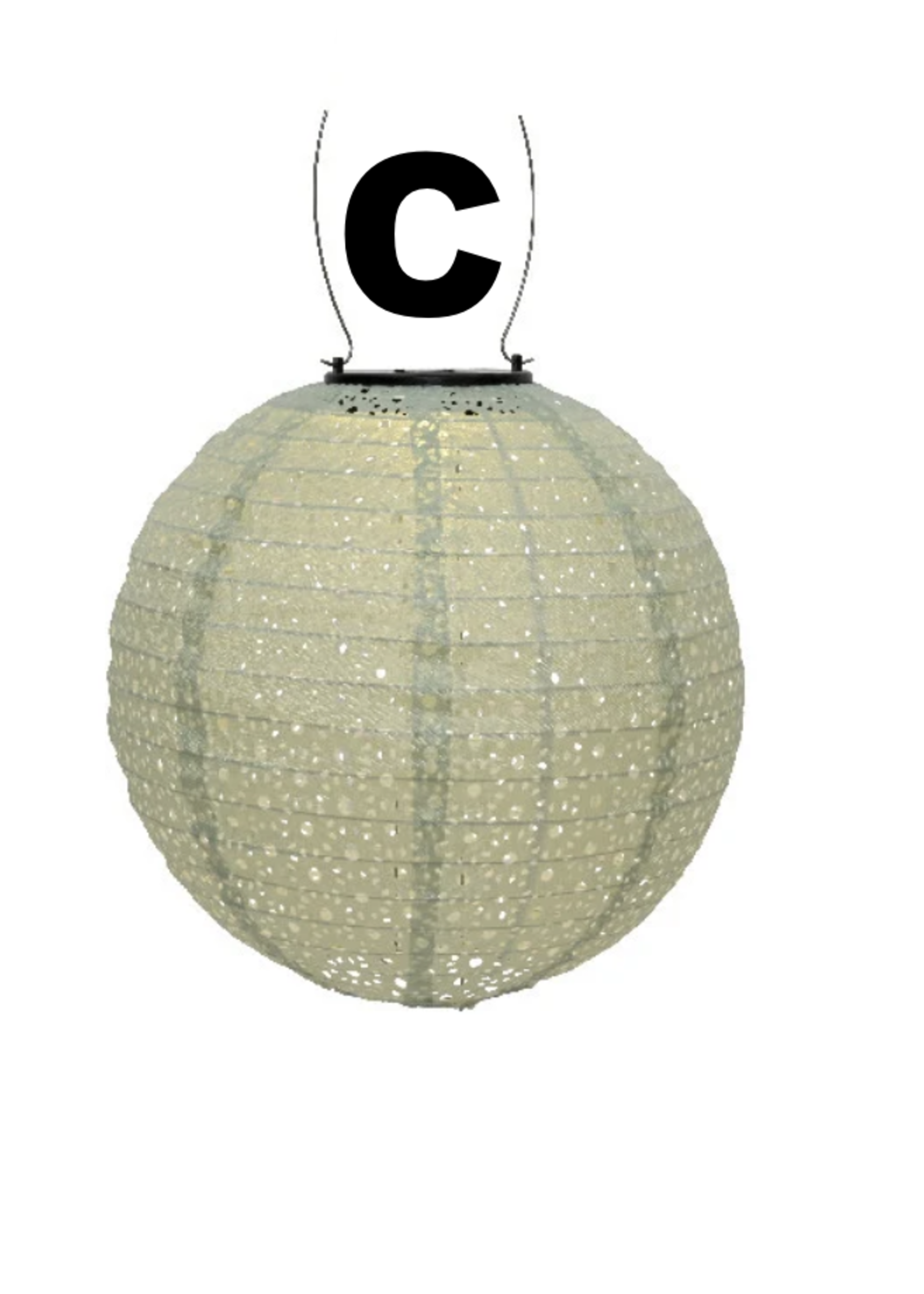 Lumineo Solar Coloured Round Lantern nylon 25cm