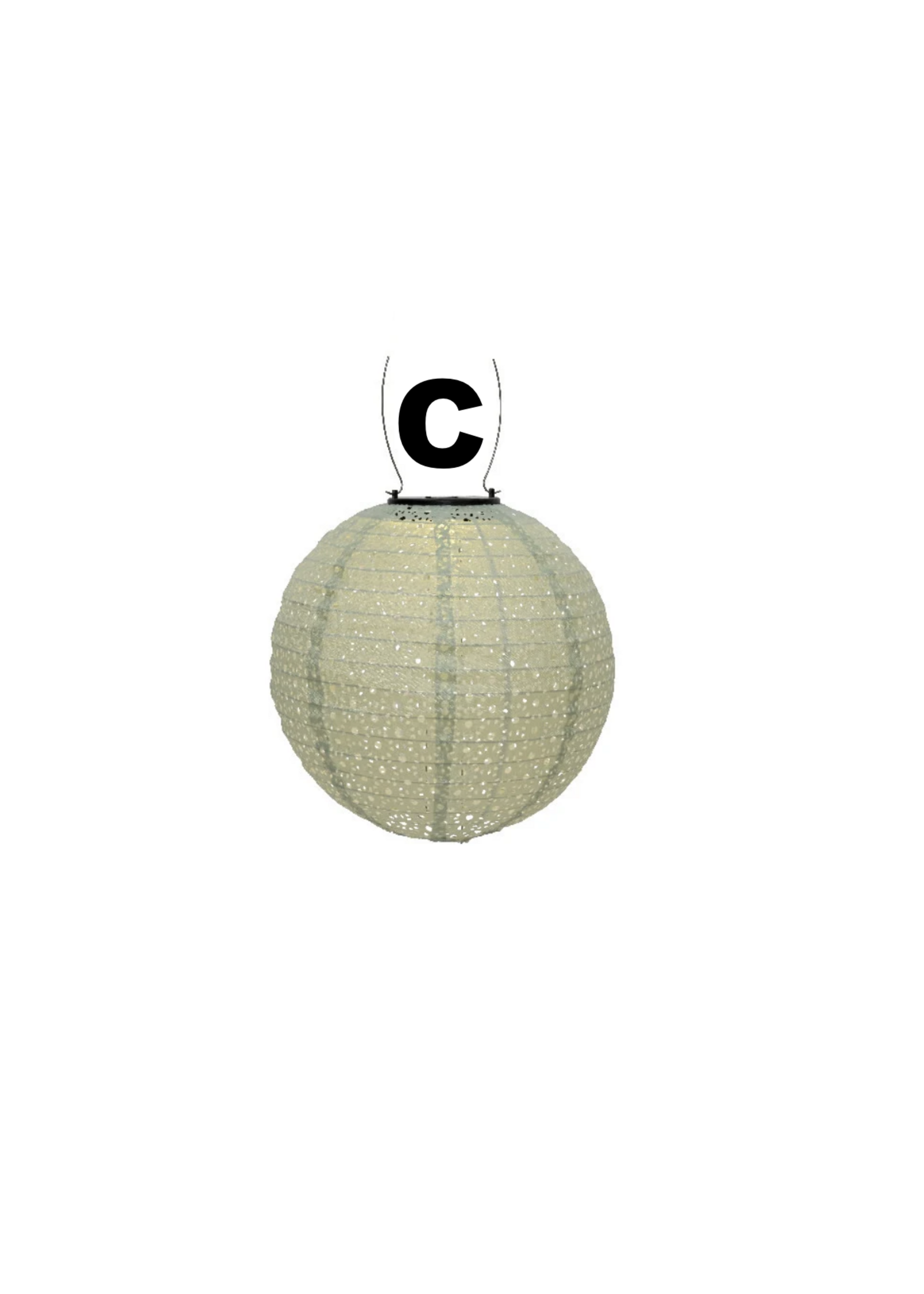 Lumineo Solar Coloured Round Lantern nylon 25cm