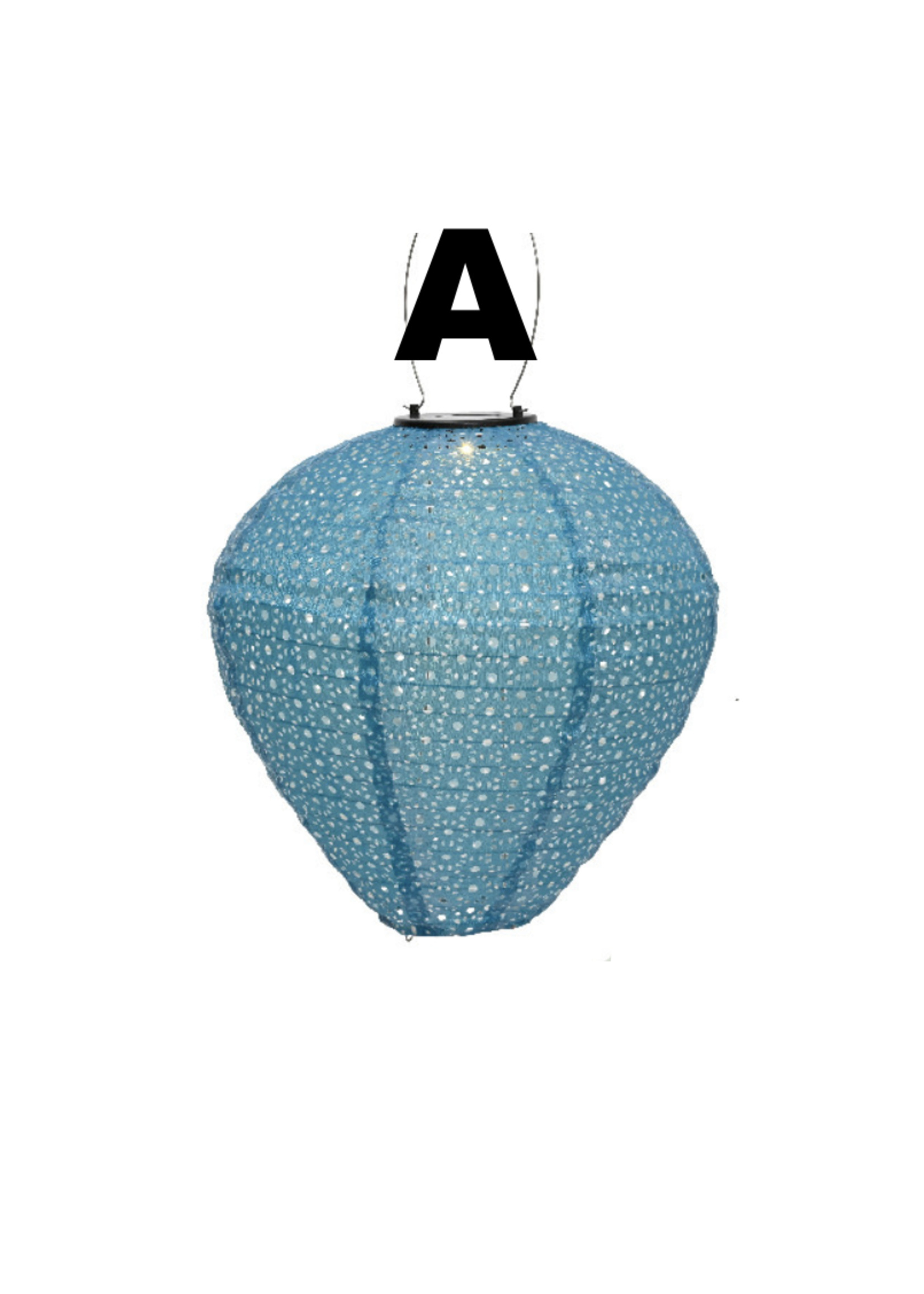 Lumineo Solar Coloured lantern nylon 30x28cm