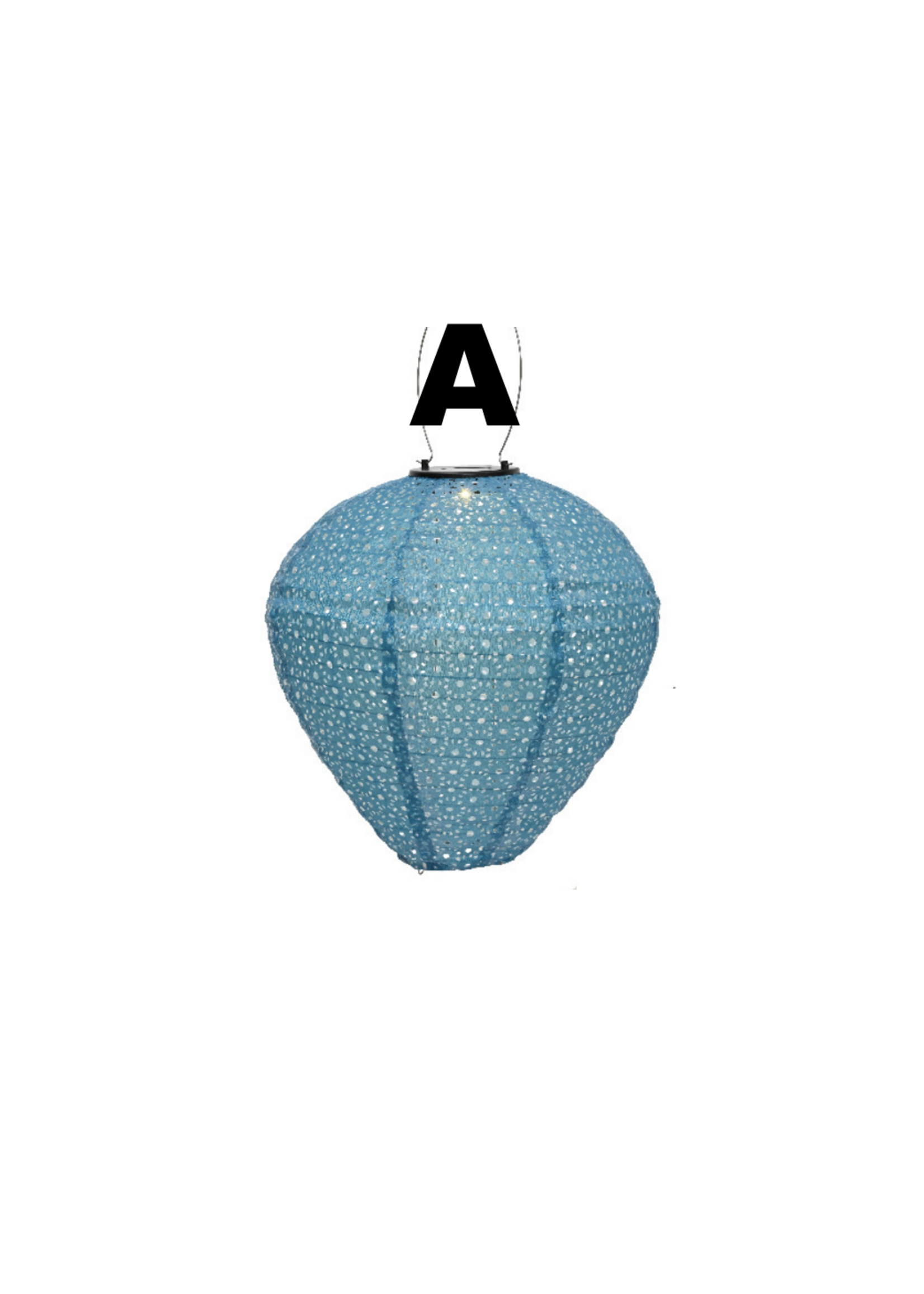 Lumineo Solar Coloured lantern nylon 30x28cm