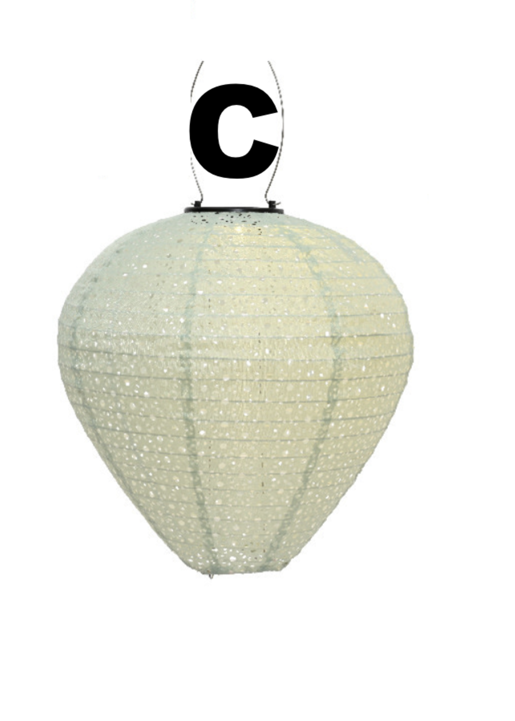 Lumineo Solar Coloured lantern nylon 30x28cm