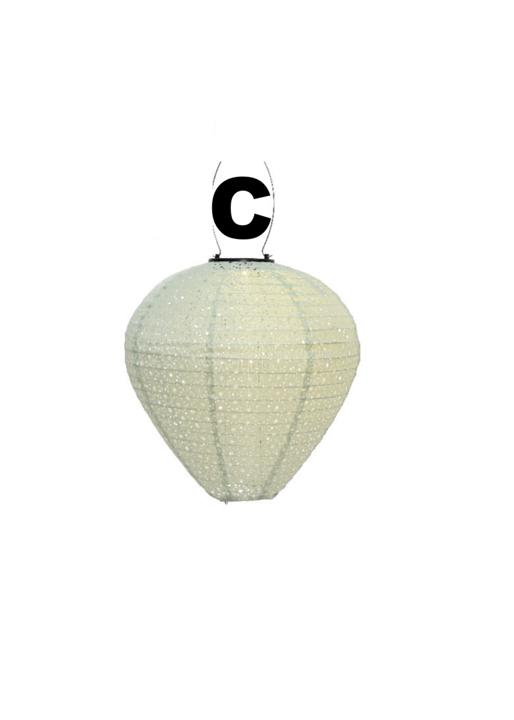 Lumineo Solar Coloured lantern nylon 30x28cm