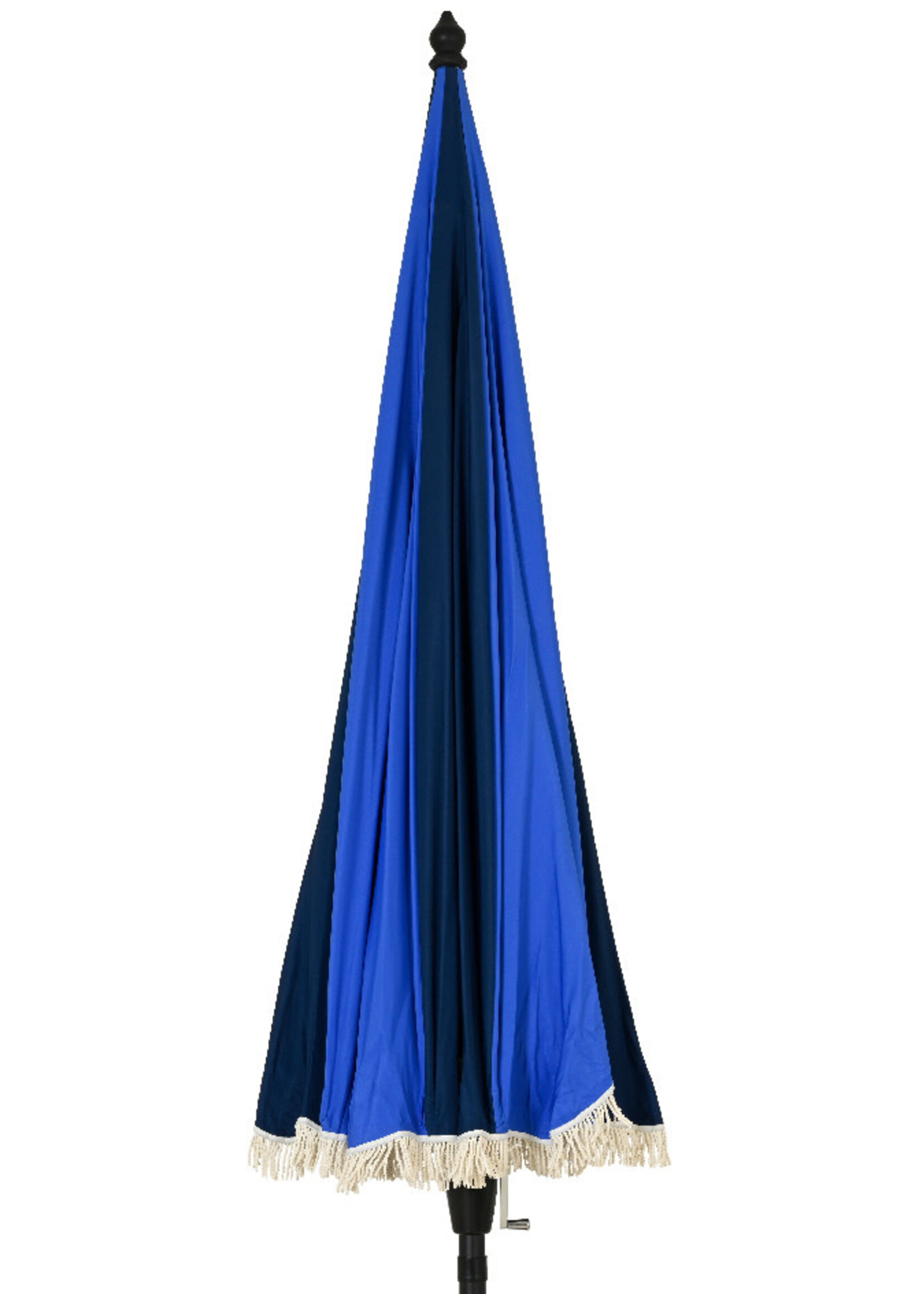 Decoris Parasol Retro Style With Tassel Fringe Blue and Cream