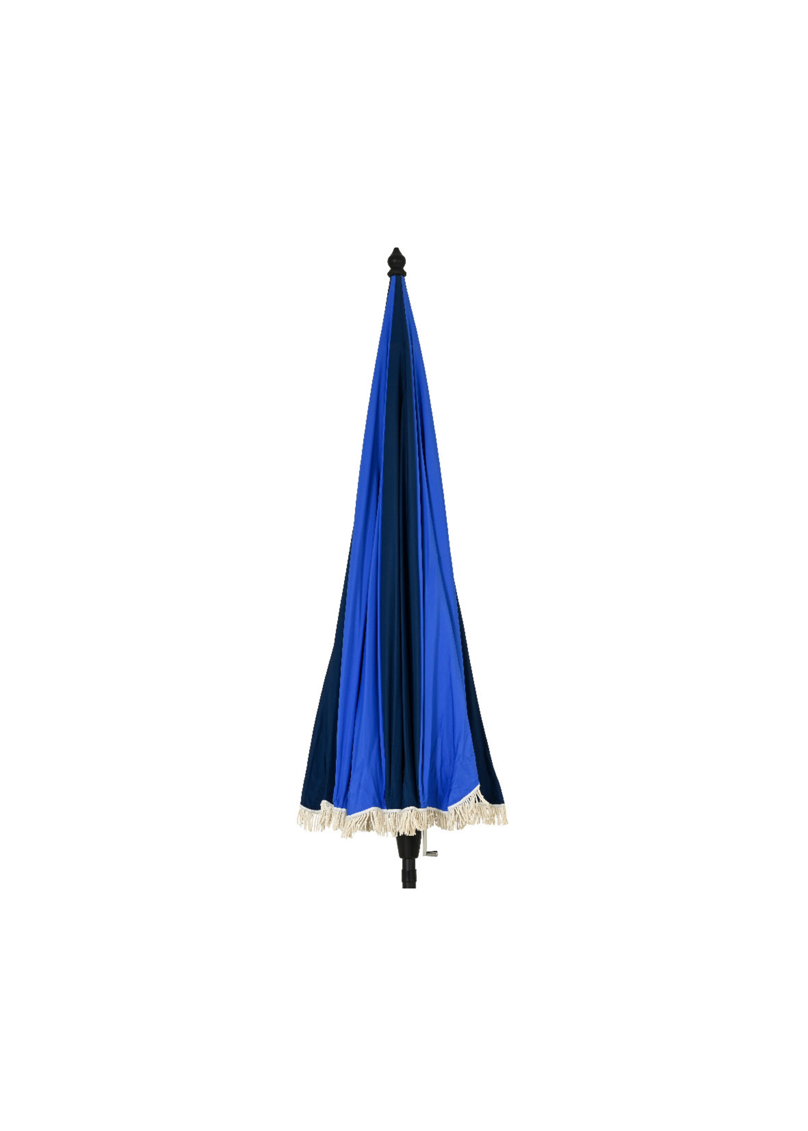 Decoris Parasol Retro Style With Tassel Fringe Blue and Cream