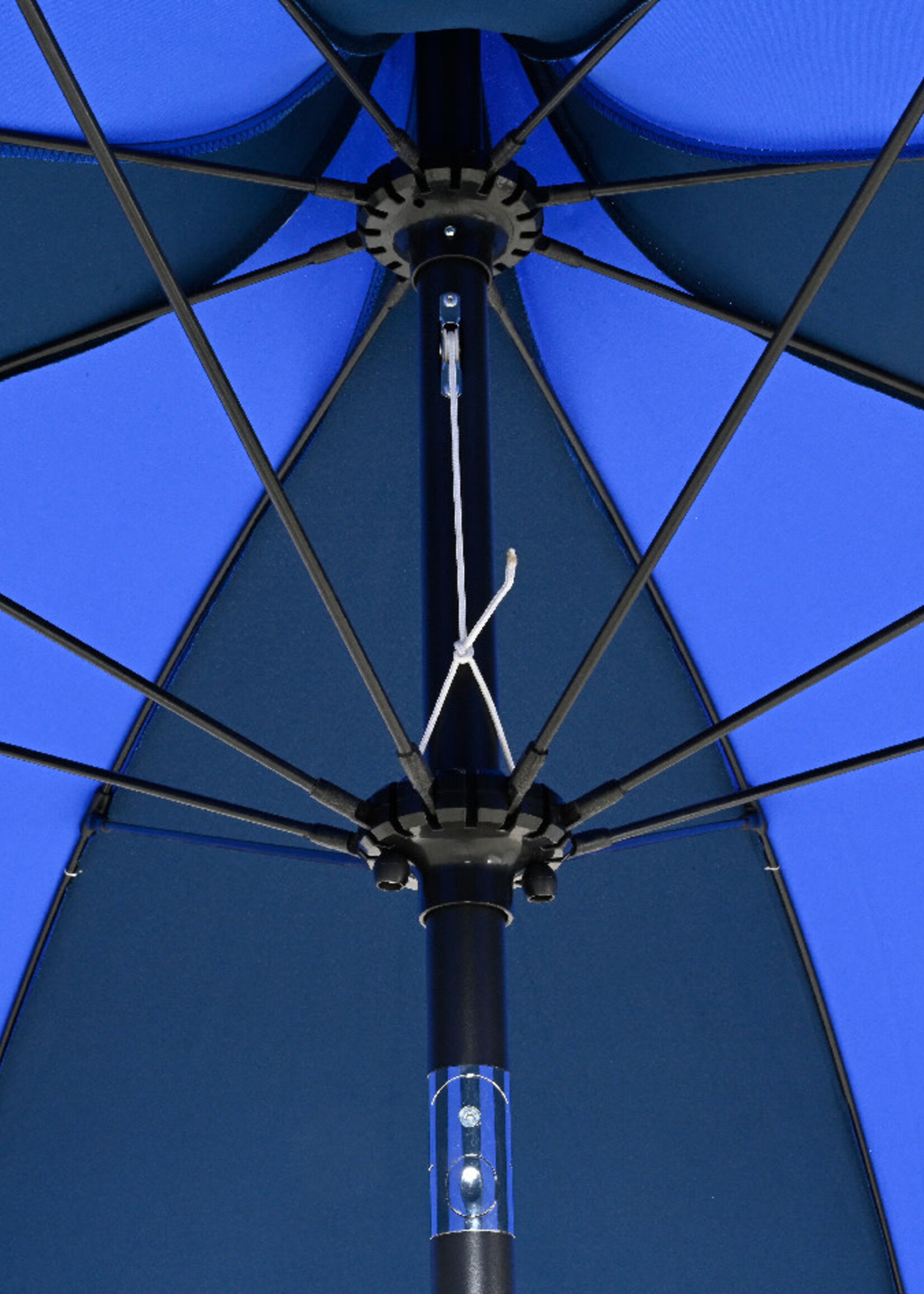 Decoris Parasol Retro Style With Tassel Fringe Blue and Cream