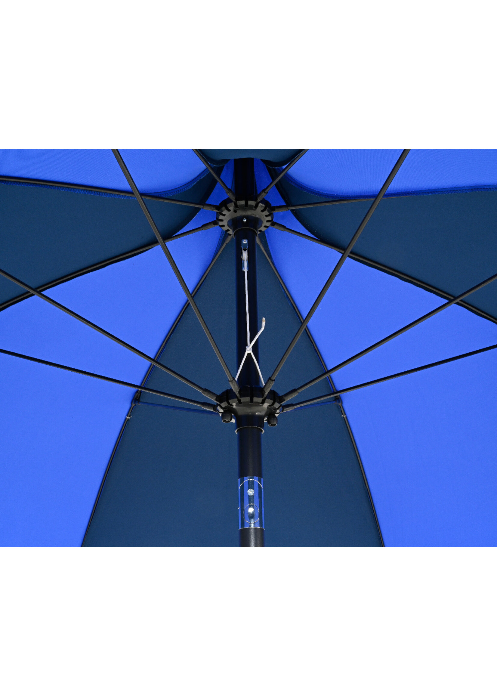 Decoris Parasol Retro Style With Tassel Fringe Blue and Cream