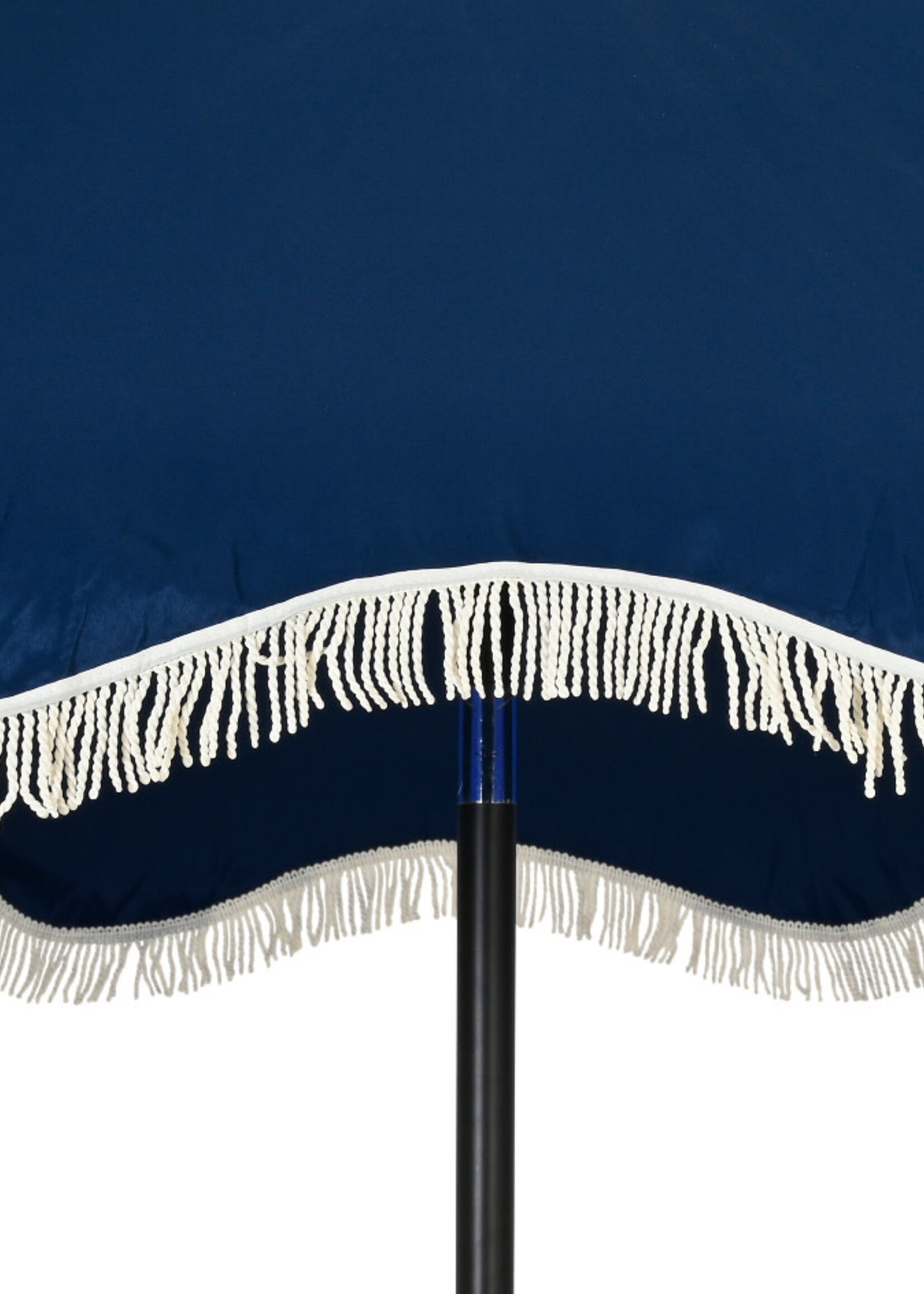 Decoris Parasol Retro Style With Tassel Fringe Blue and Cream