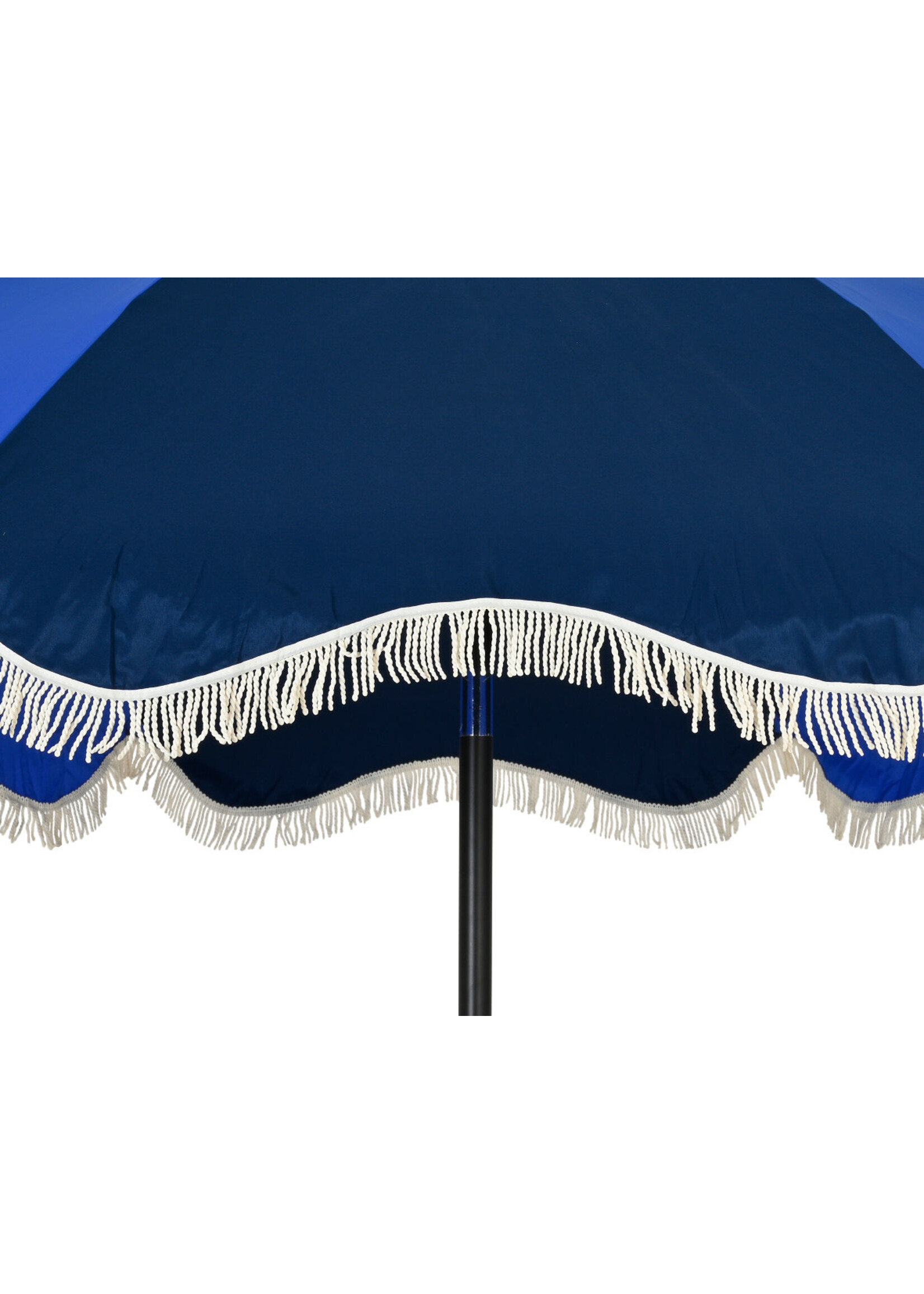 Decoris Parasol Retro Style With Tassel Fringe Blue and Cream