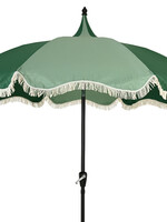 Decoris Parasol Retro Style With Tassel Fringe Sage Green and Cream