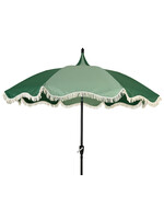 Decoris Parasol Retro Style With Tassel Fringe Sage Green and Cream