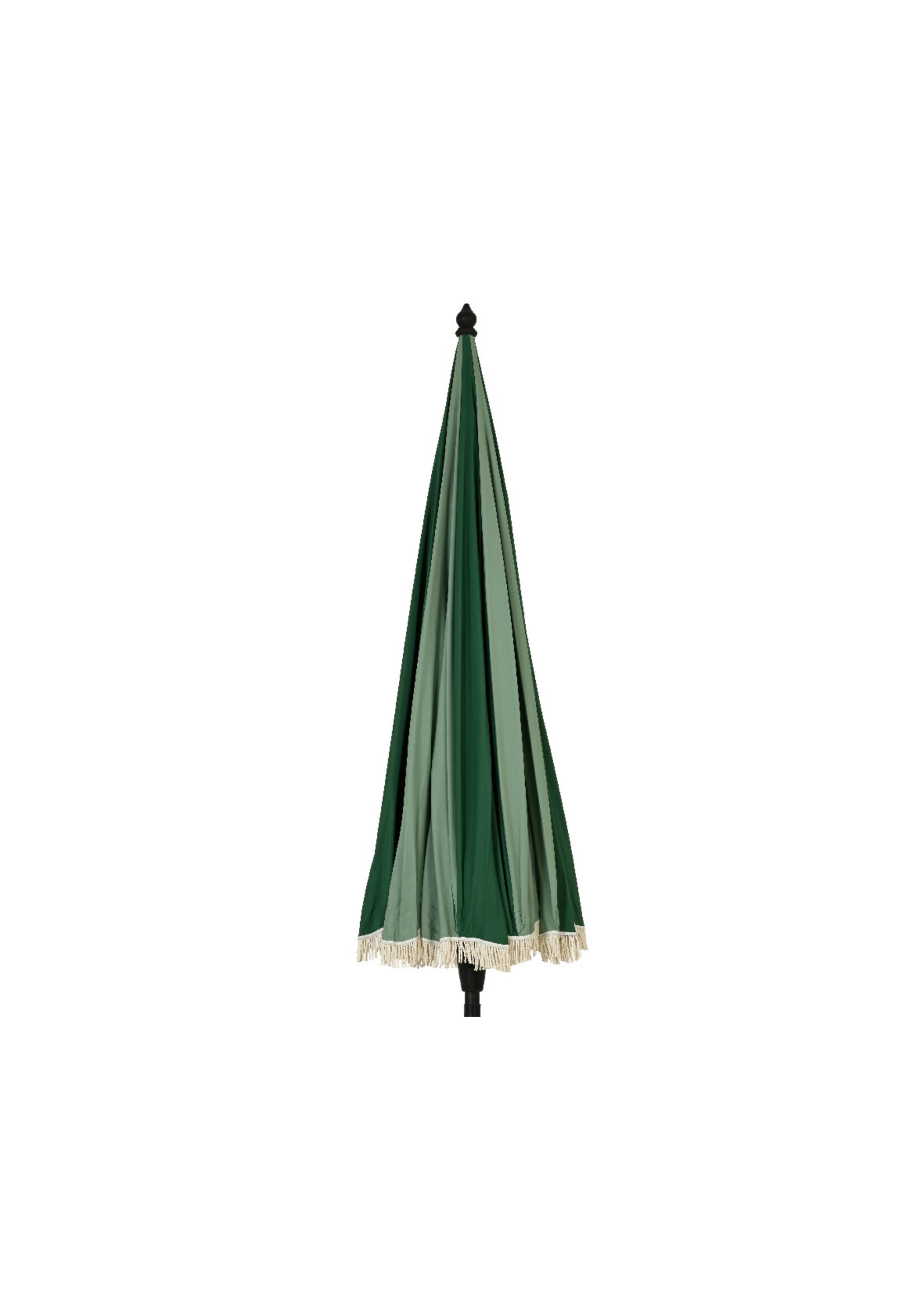 Decoris Parasol Retro Style With Tassel Fringe Sage Green and Cream
