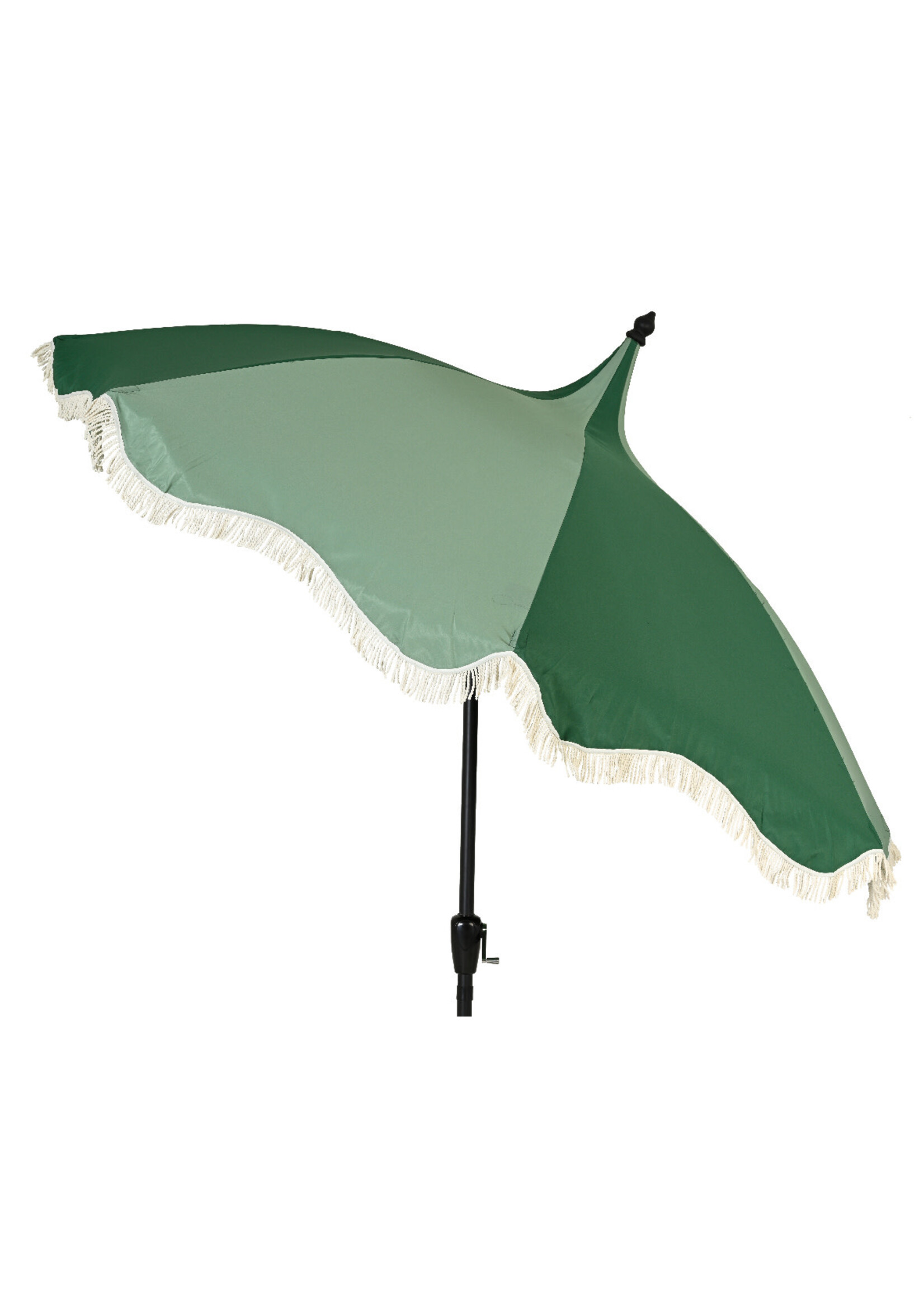 Decoris Parasol Retro Style With Tassel Fringe Sage Green and Cream