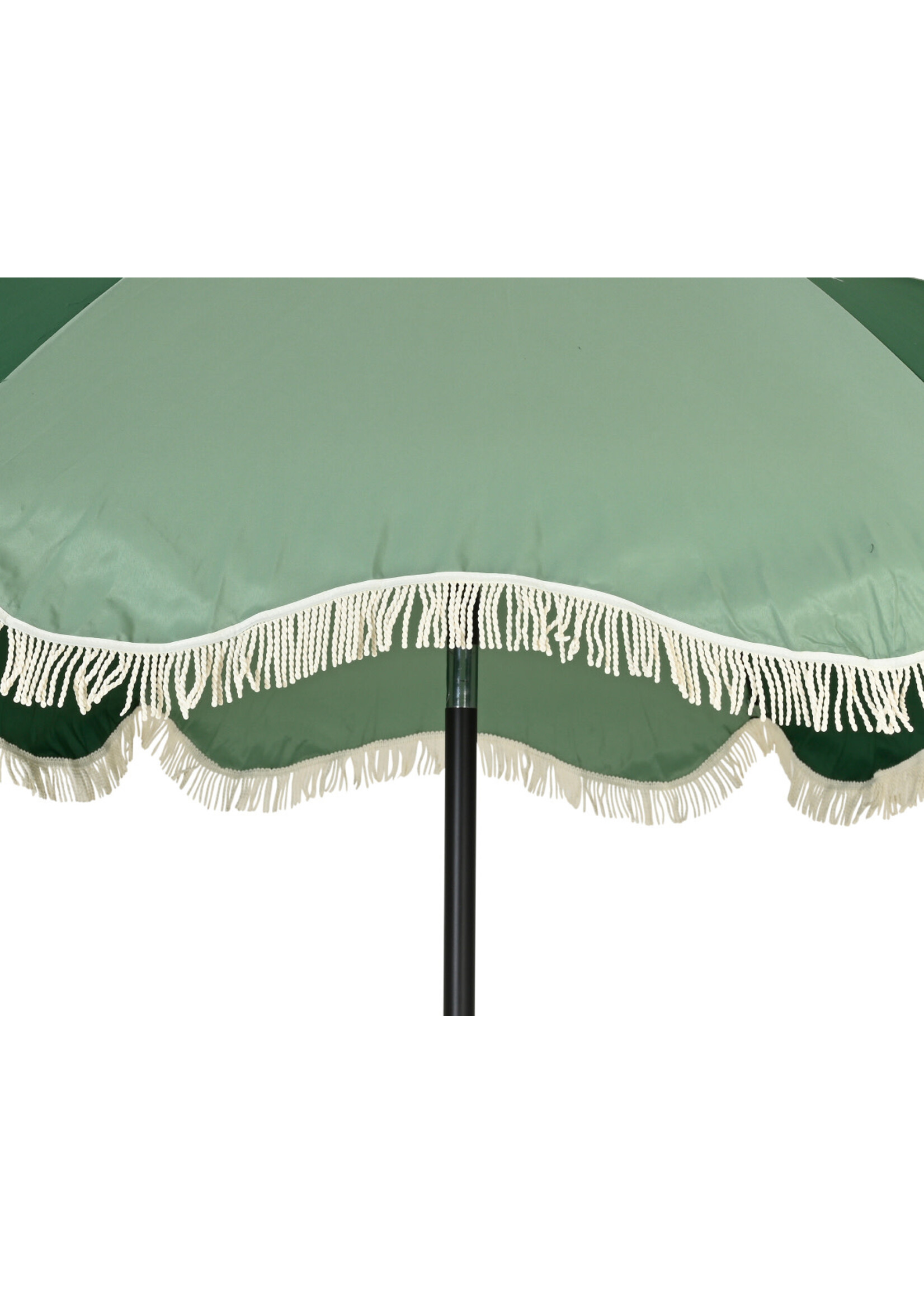 Decoris Parasol Retro Style With Tassel Fringe Sage Green and Cream