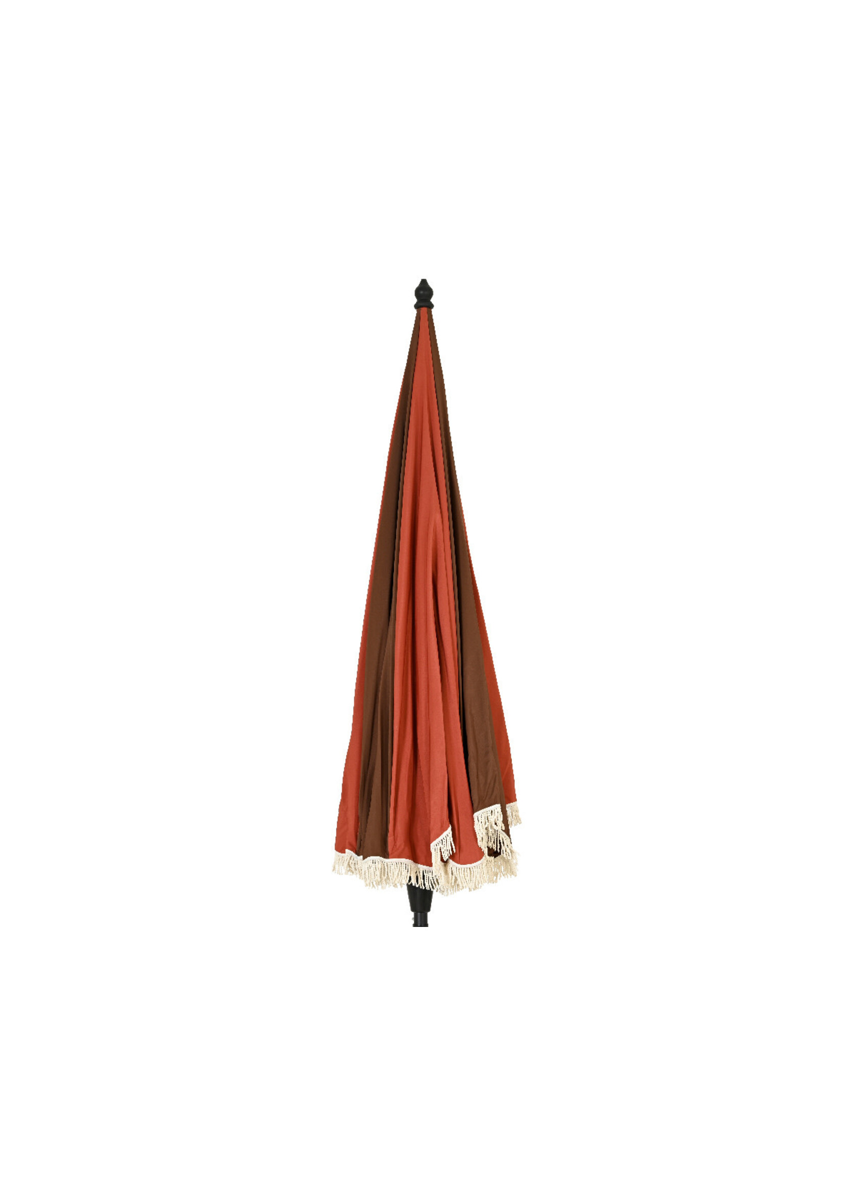 Decoris Parasol Retro Style With Tassel Fringe Terracotta and Cream
