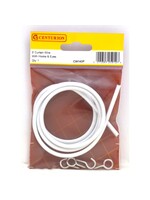 Centurion White Curtain Wire + Hooks and Eyes 3ft