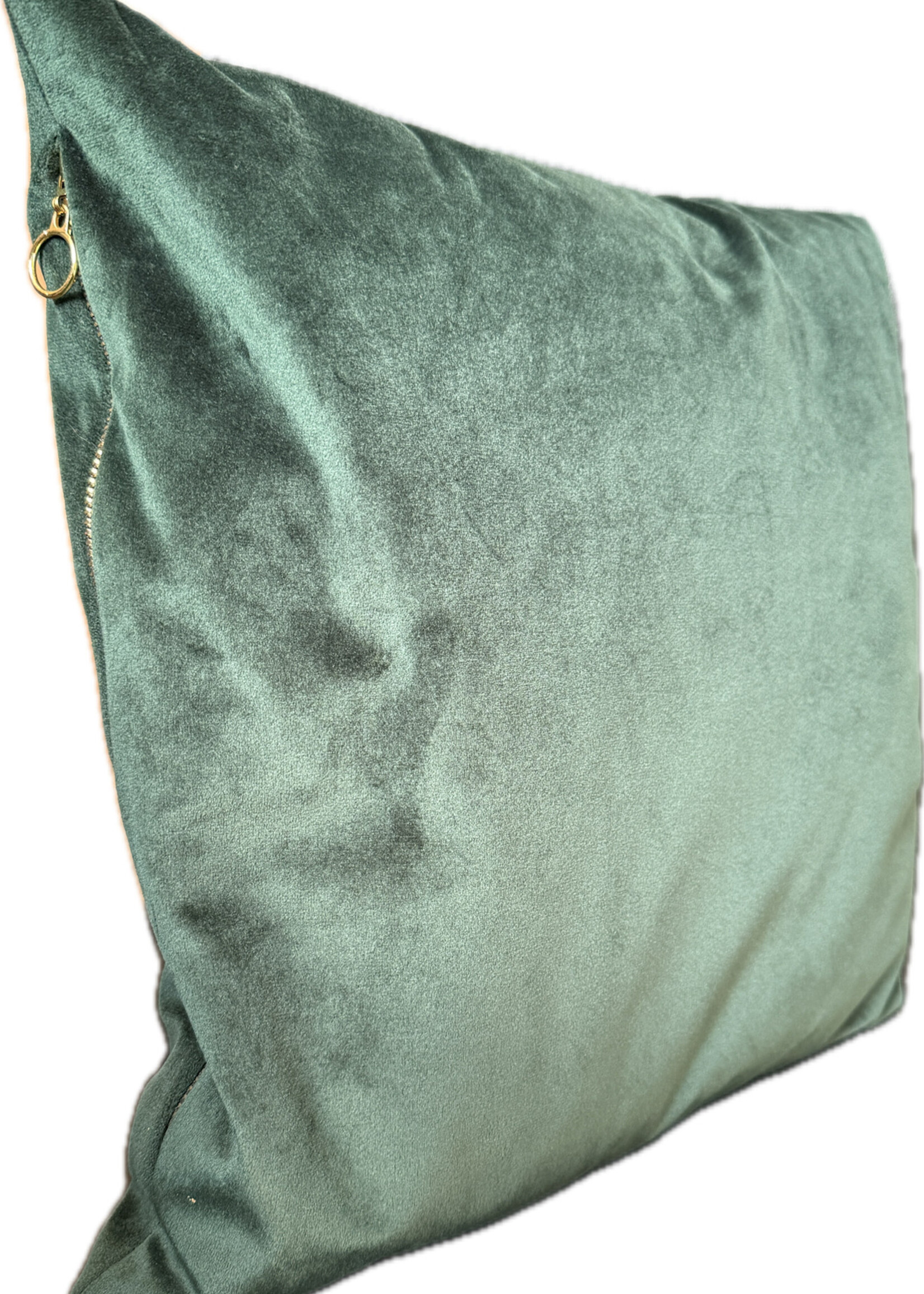 Green velvet feel cushion 40x40cm (16"x16")