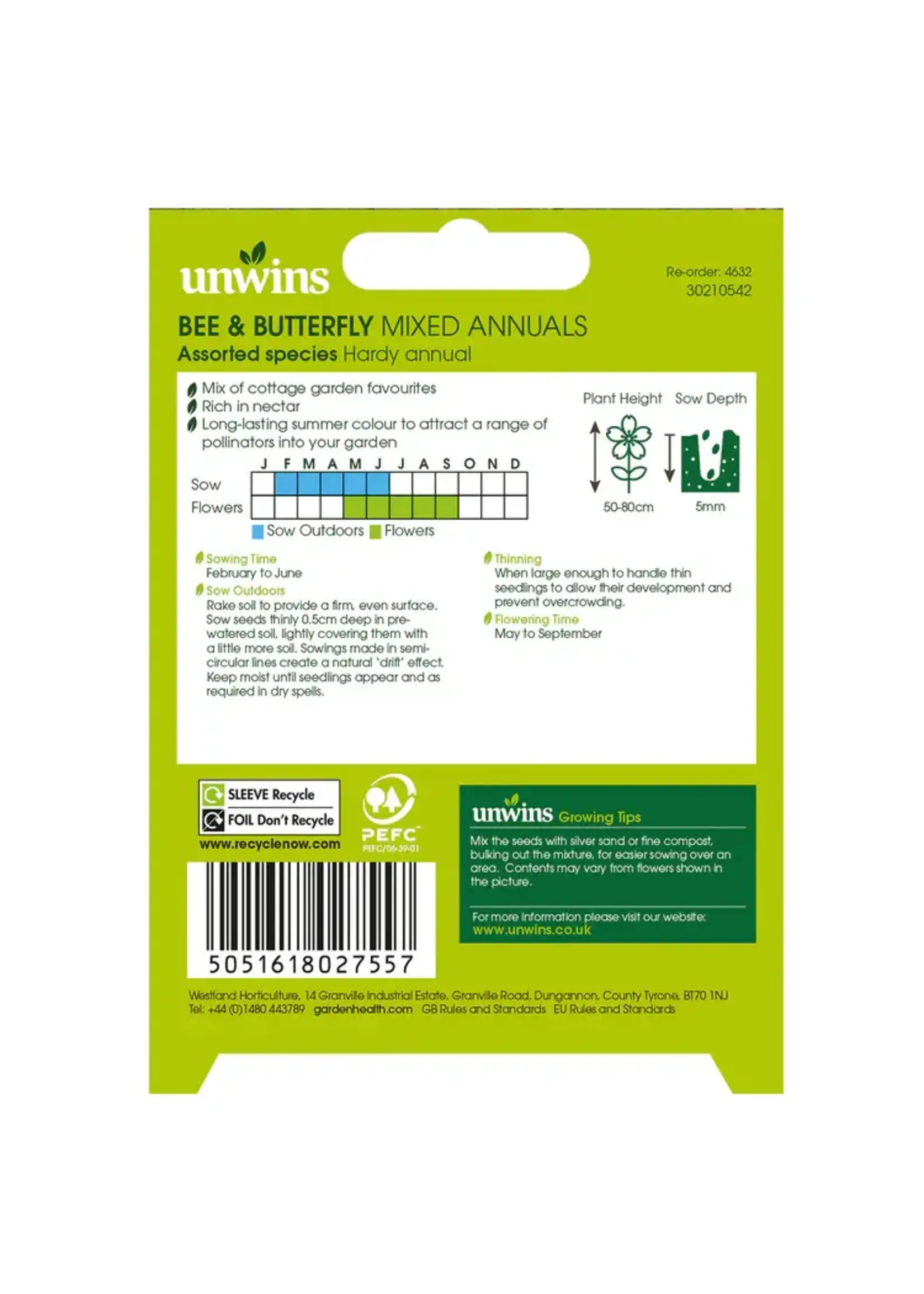 Unwins Nature's Haven Bee and Butterfly Mixed Annuals