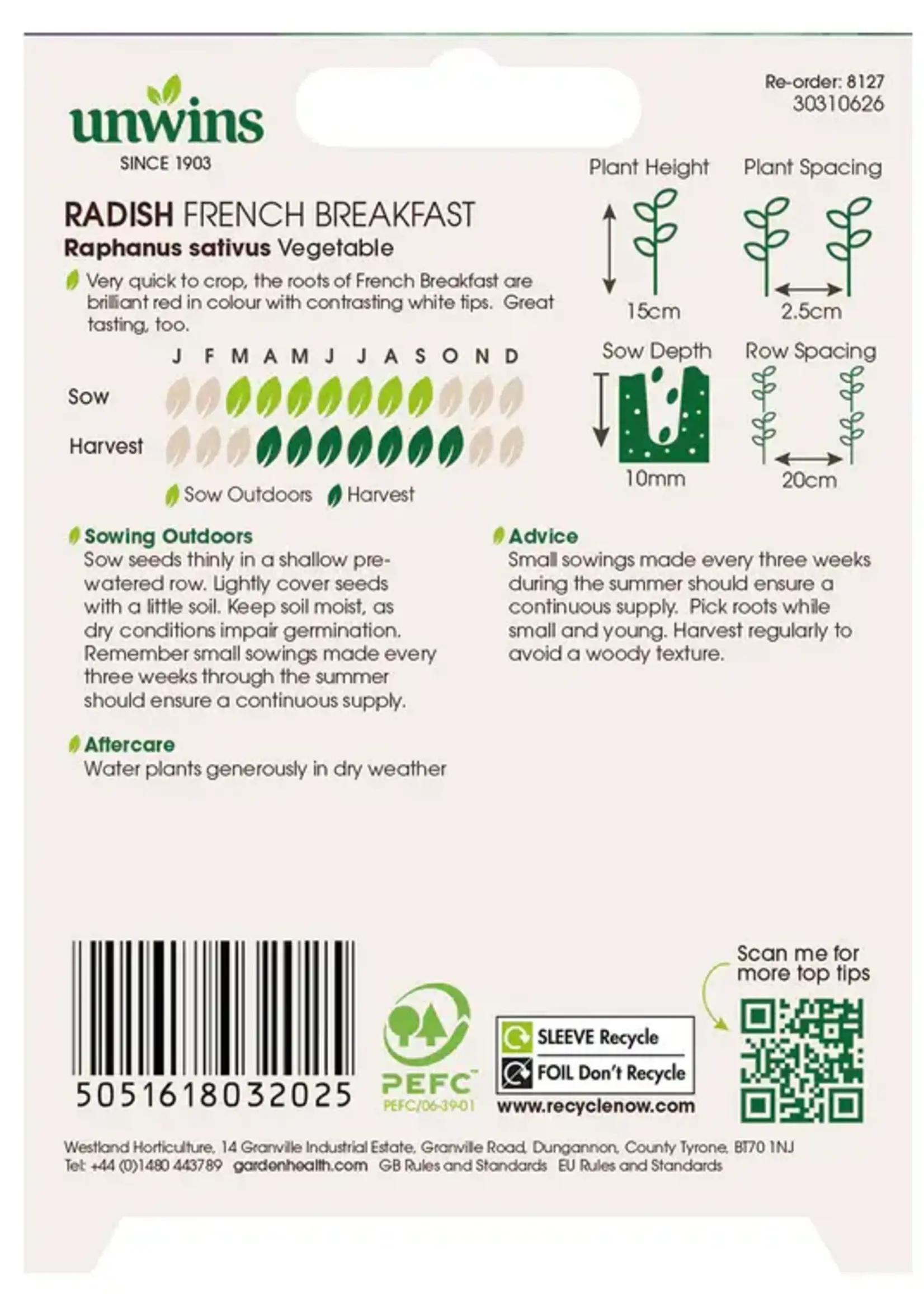 Unwins Radish - French Breakfast
