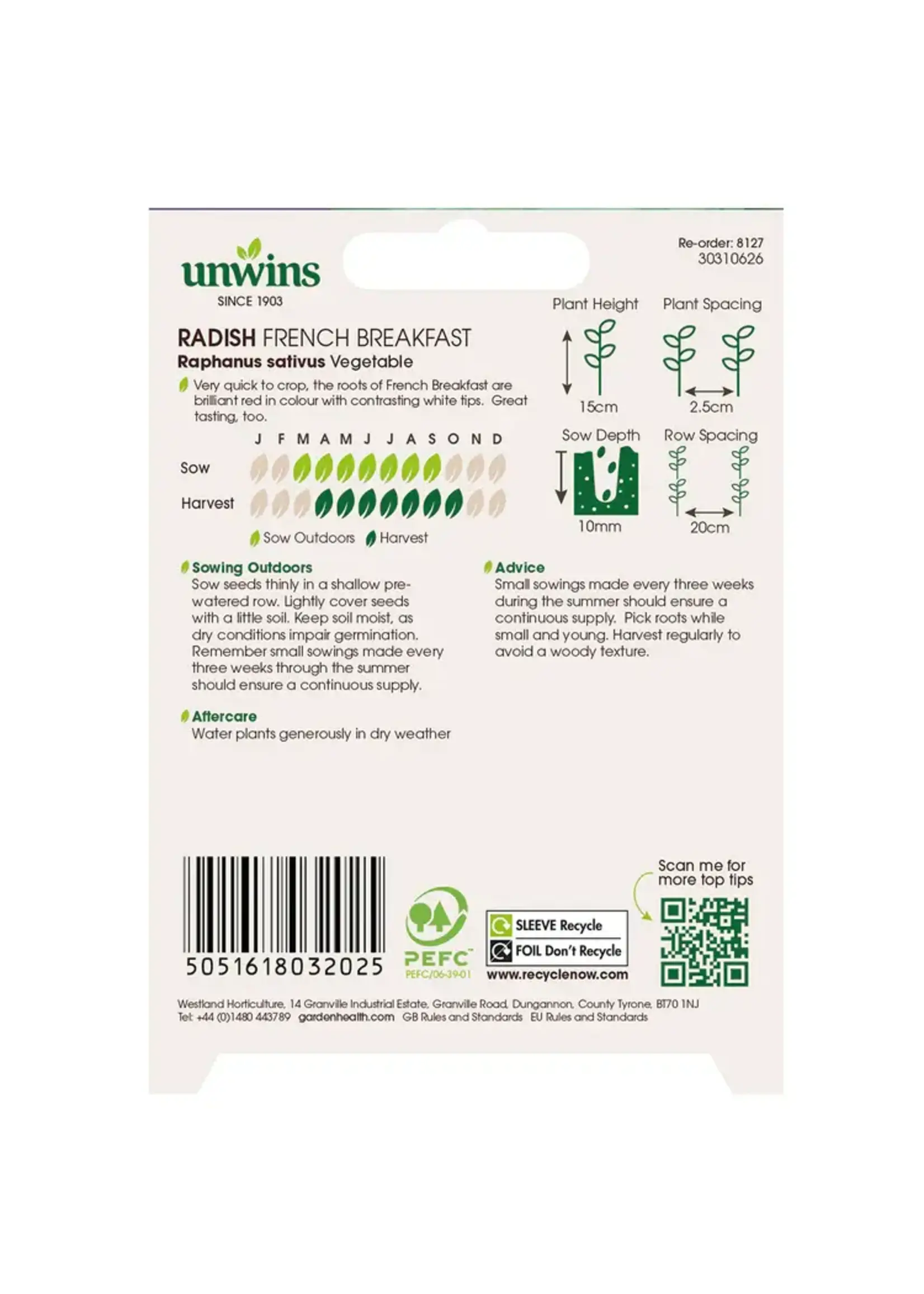 Unwins Radish - French Breakfast