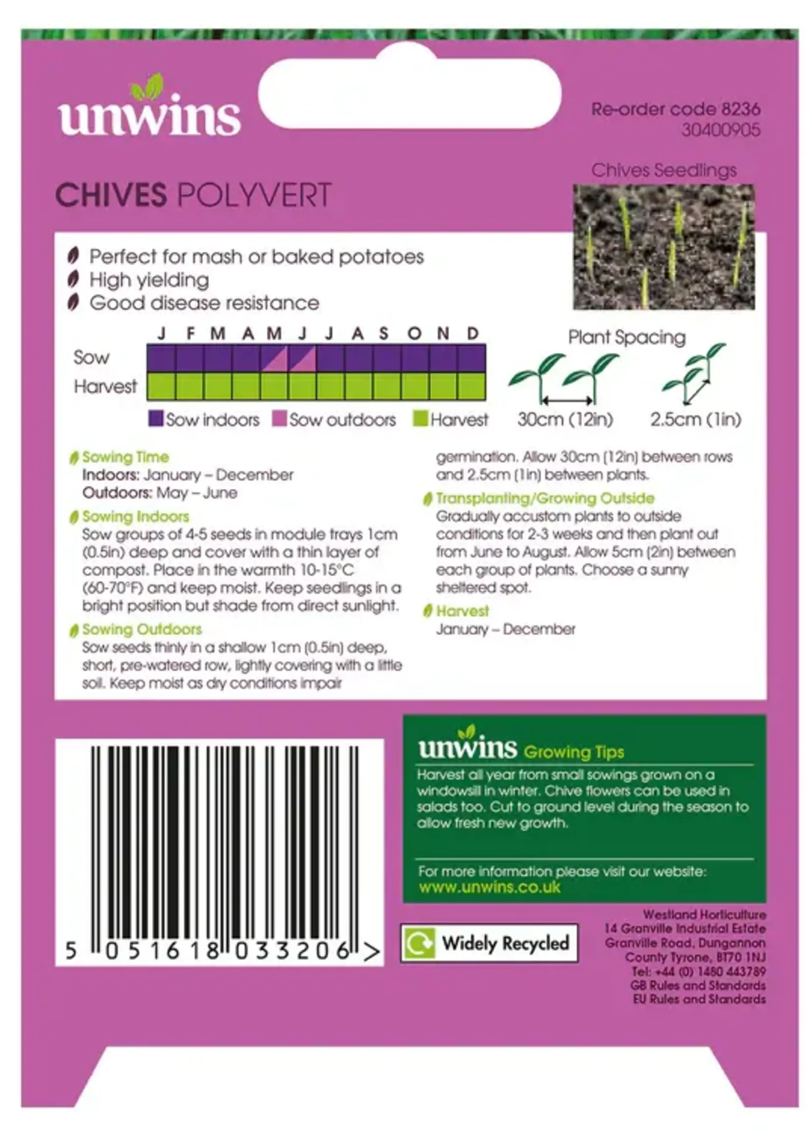 Unwins Herb - Chives Polyvert