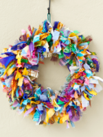 Namaste Recycled Sari Wreath Multicolour 30cm
