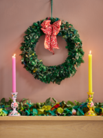 Namaste Sari Large Green Wreath With Bow 45cm