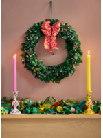 Namaste Sari Large Green Wreath With Bow 45cm