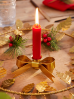 Namaste Bow Dinner Candle Holder Gold