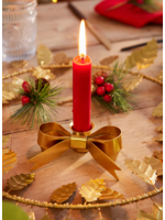 Namaste Bow Dinner Candle Holder Gold