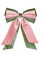 Premier Green & Pink Velour Bow  30cm