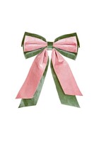 Premier Green & Pink Velour Bow  30cm