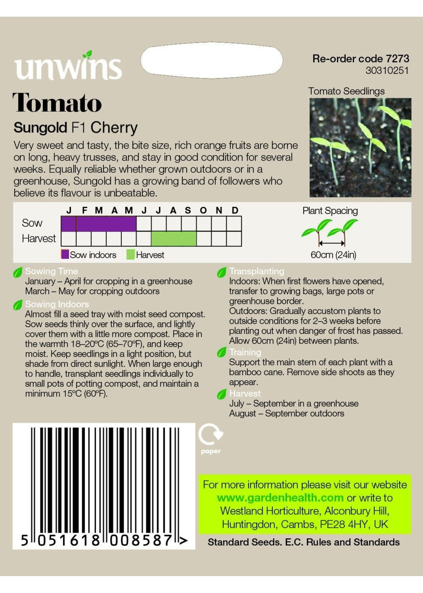 Unwins Tomato - Sungold