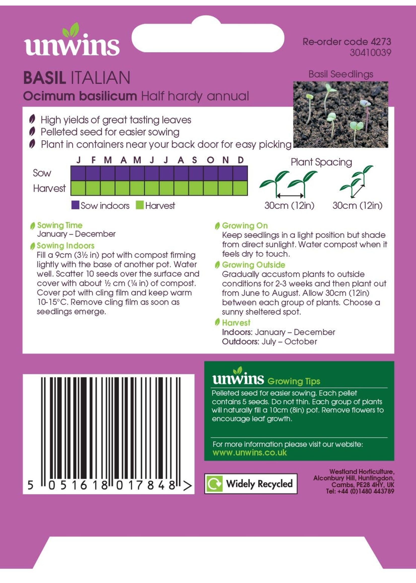 Unwins Basil - Italian