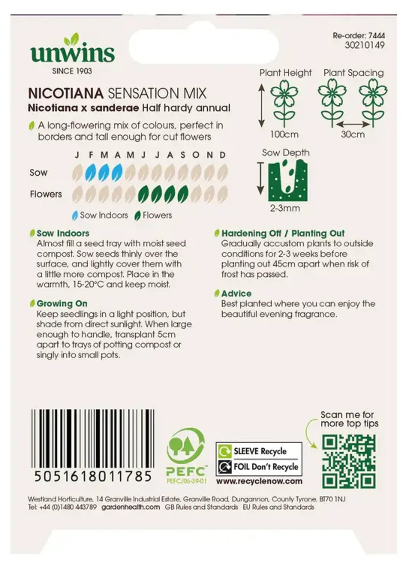 Unwins Nicotiana - Sensation Mix