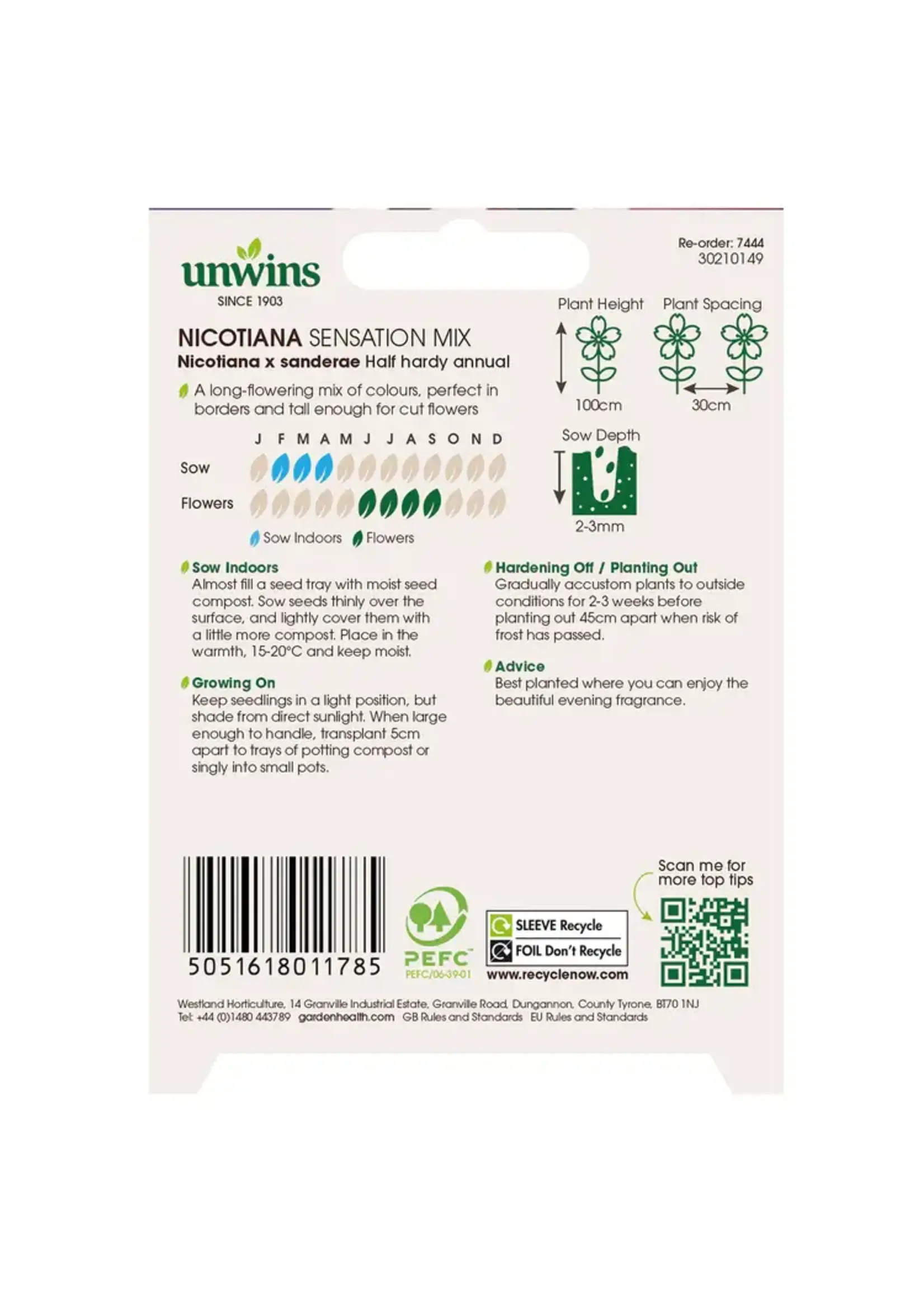 Unwins Nicotiana - Sensation Mix