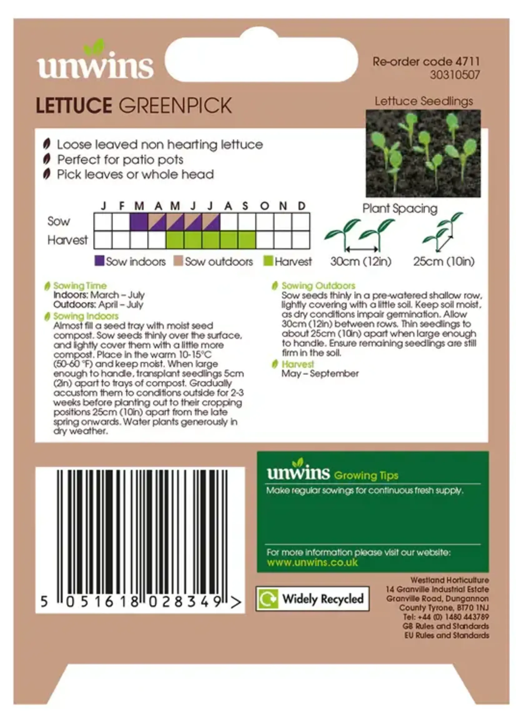 Unwins Lettuce (Looseleaf) Greenpick