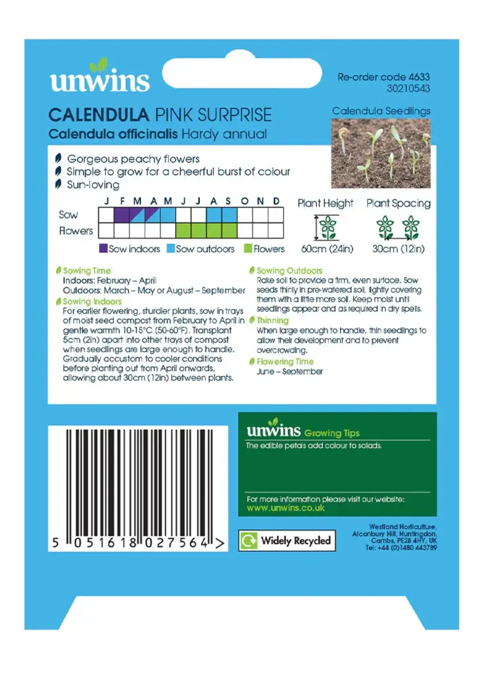 Unwins Calendula - Pink Surprise
