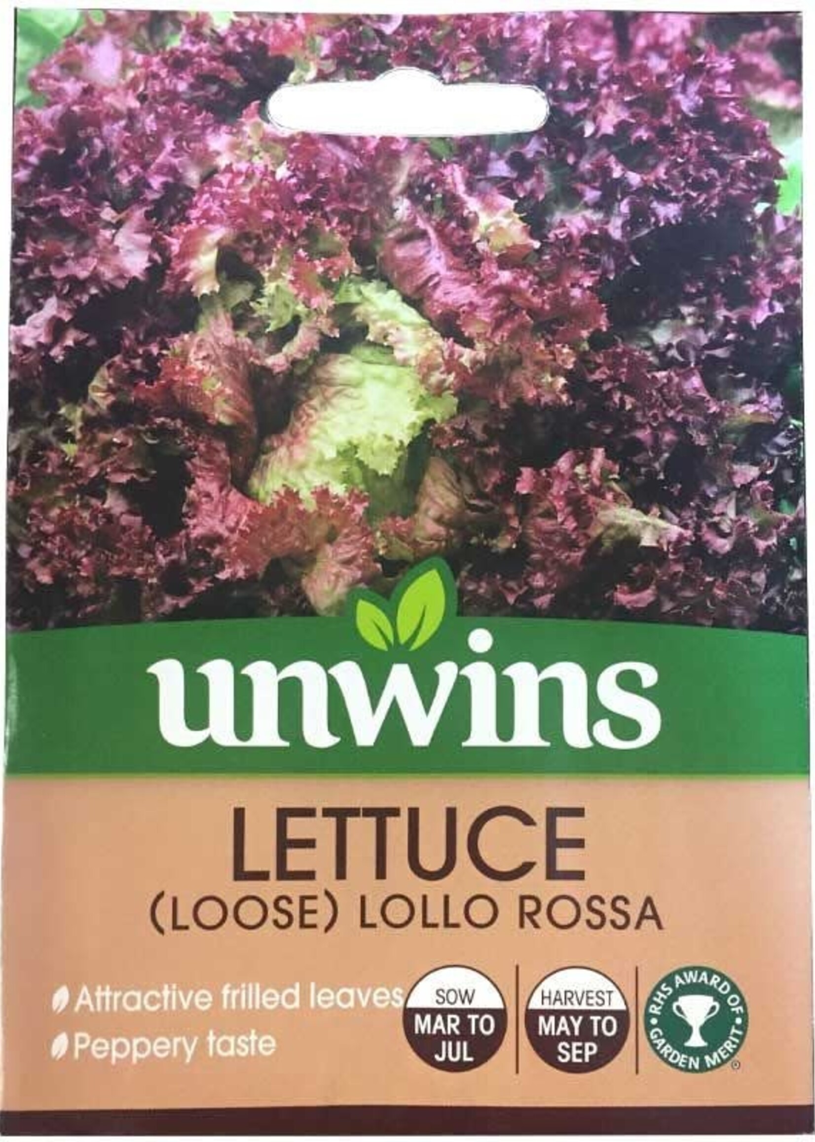 Unwins Lettuce - Looseleaf Lollo Rossa