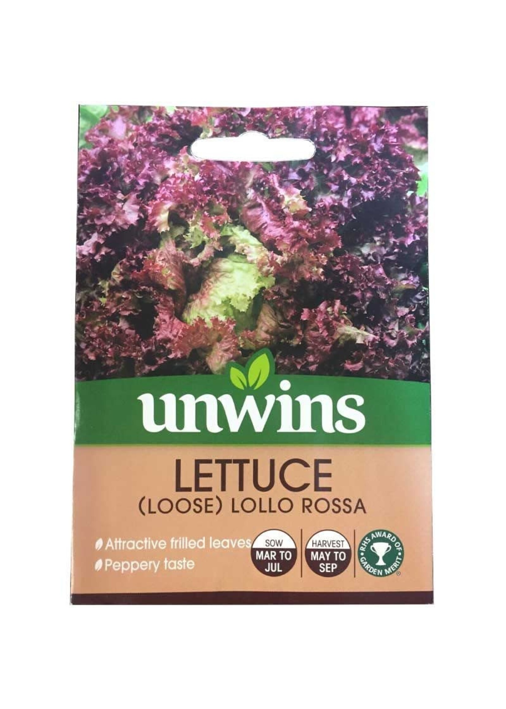 Unwins Lettuce - Looseleaf Lollo Rossa