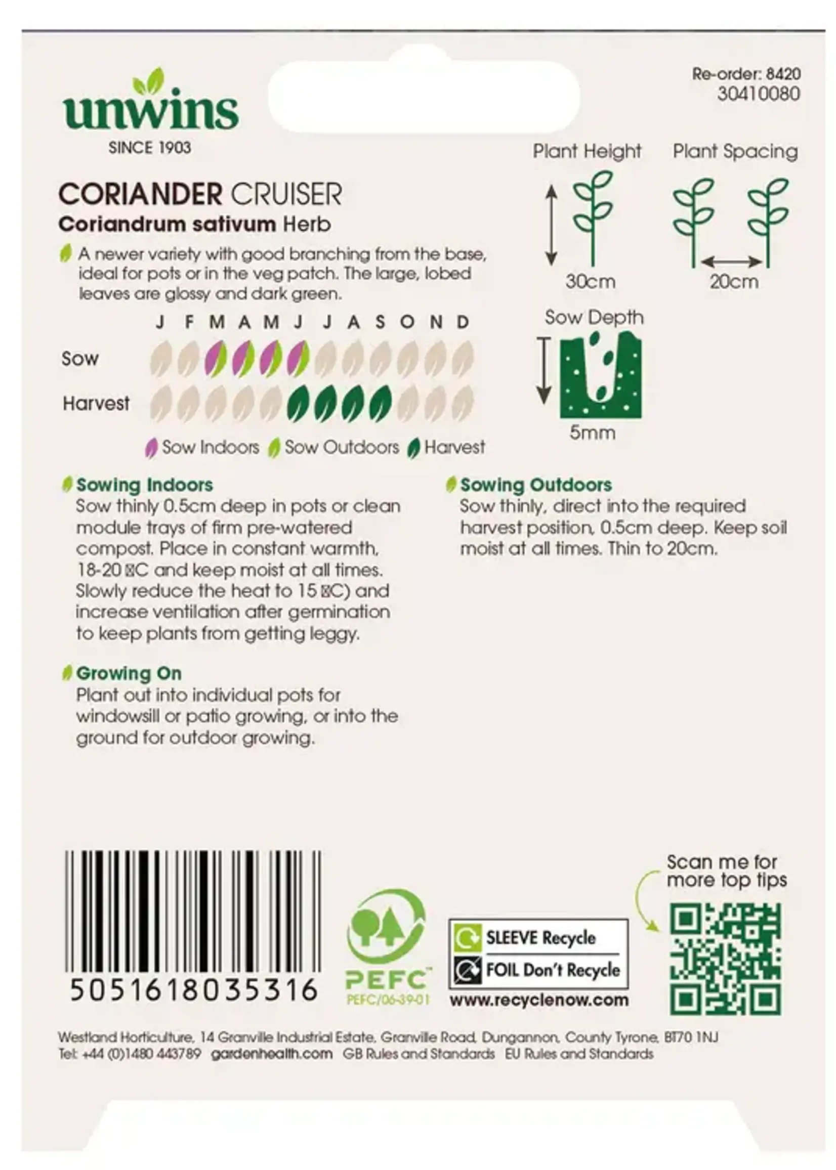 Unwins Herb - Coriander Cruiser