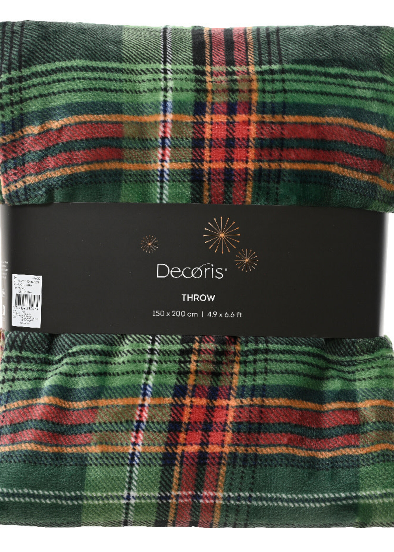 Decoris Green Checked Throw 150x200cm