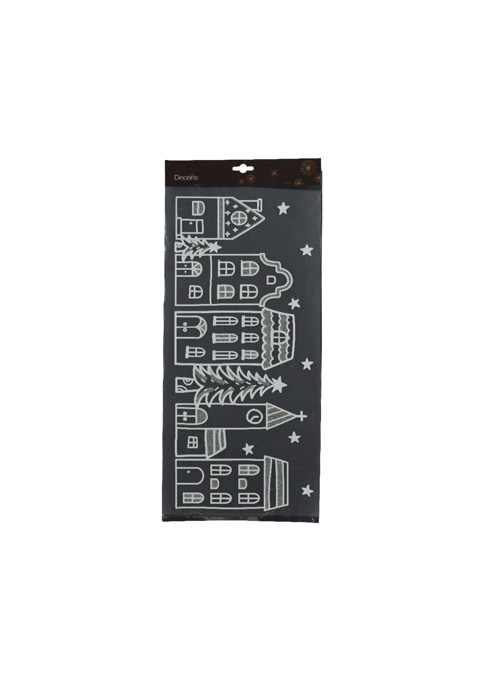 Decoris Window Sticker White Houses Christmas Scene